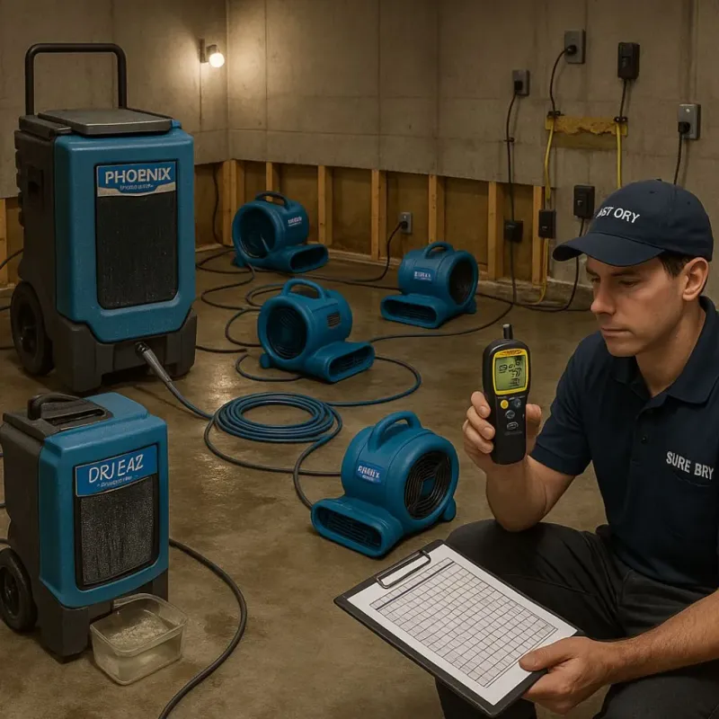 Structural Drying and Dehumidification process in Bradner, OH